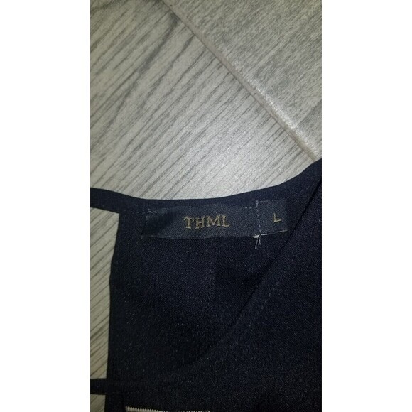 THML Anthropologie Tunic Dress Women's Small Navy Blue Embroidered - Picture 4 of 7